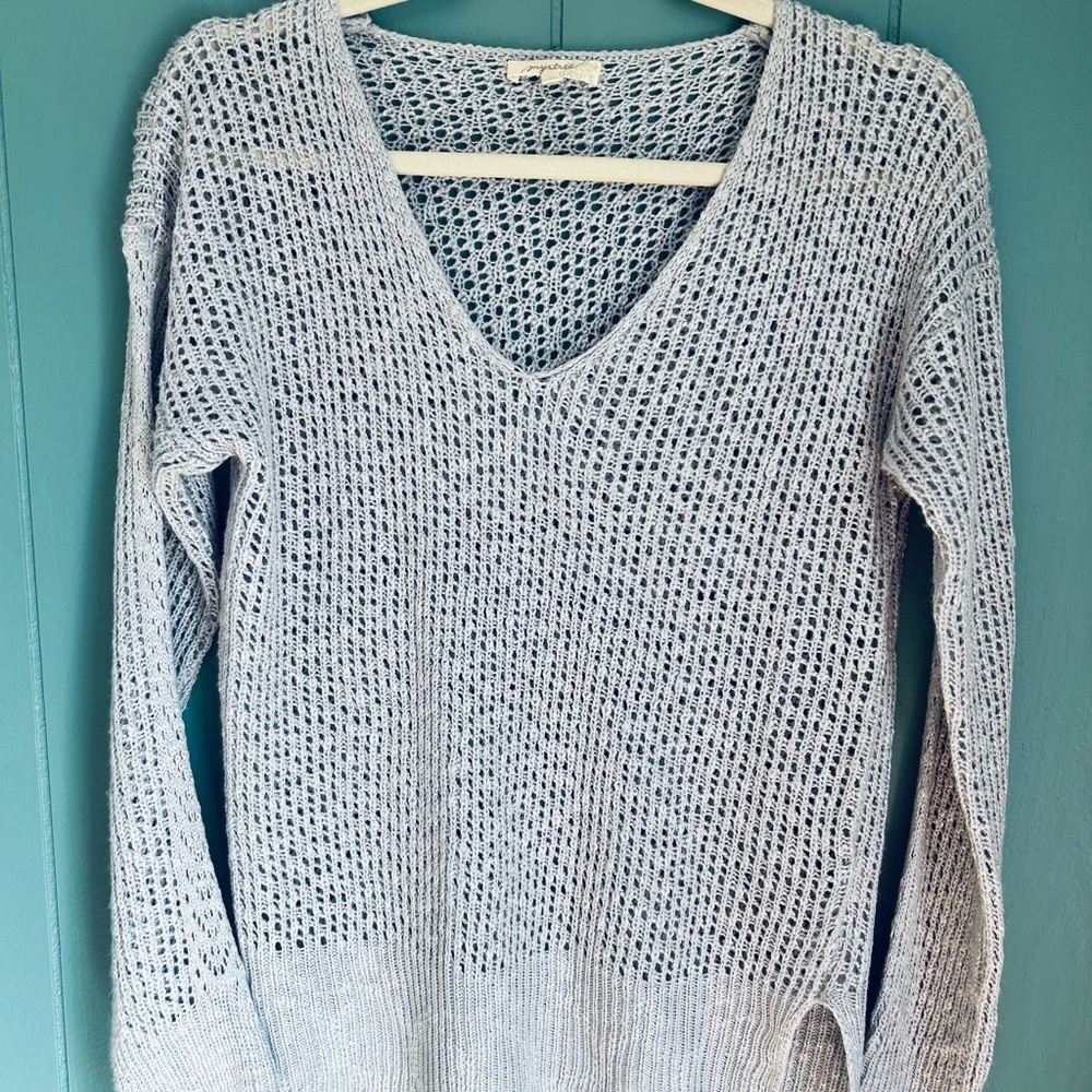 Lavender Knit V-Neck Sweater